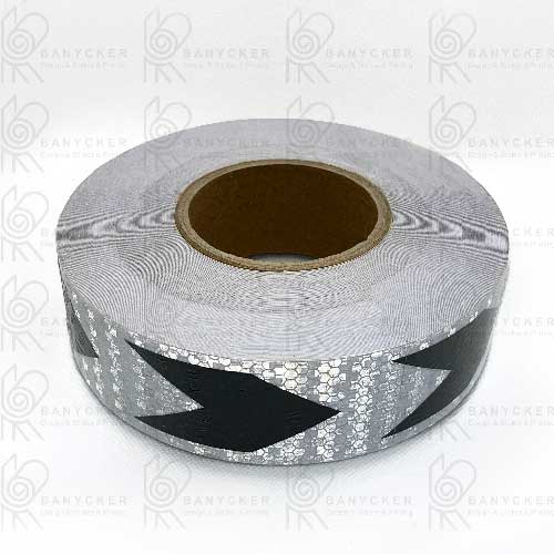 شبرنگ لانه زنبوری فلش دار مشکی و نقره ای (5cm×45m)