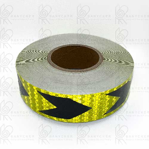 شبرنگ لانه زنبوری فلش دار مشکی و زرد (5cm×45m)