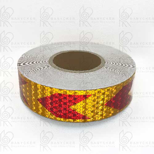 شبرنگ لانه زنبوری فلش دار قرمز و طلایی (5cm×45m)