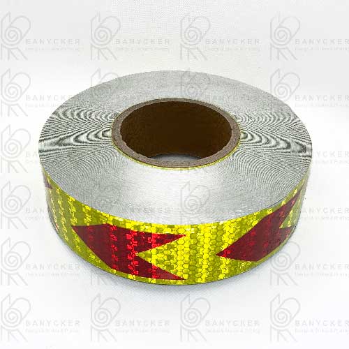 شبرنگ لانه زنبوری فلش دار قرمز و زرد (5cm×45m)