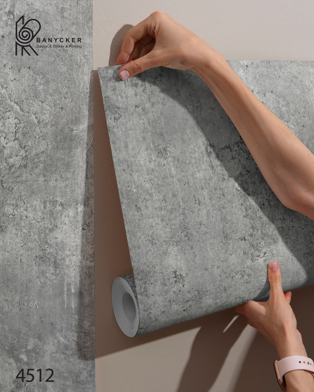 برچسب کابینت طرح بتن کد 4512 عرض 60