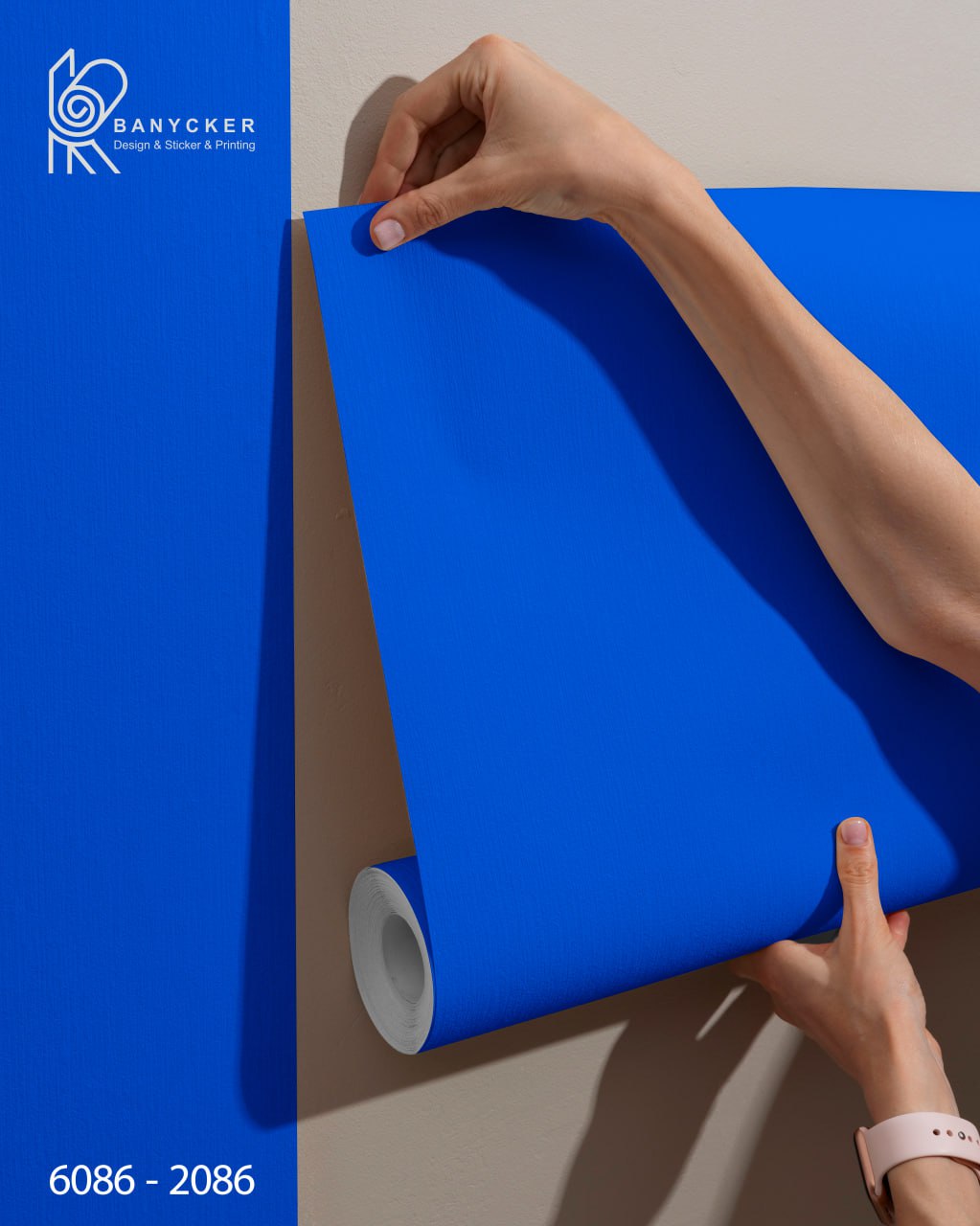 برچسب روزرنگ مات آبی کاربنی کد 2086 عرض 60