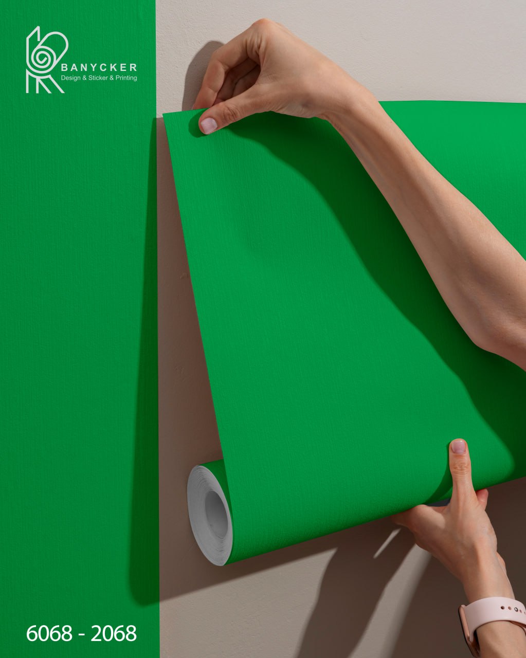 برچسب روزرنگ مات سبز چمنی کد 2068 عرض 60