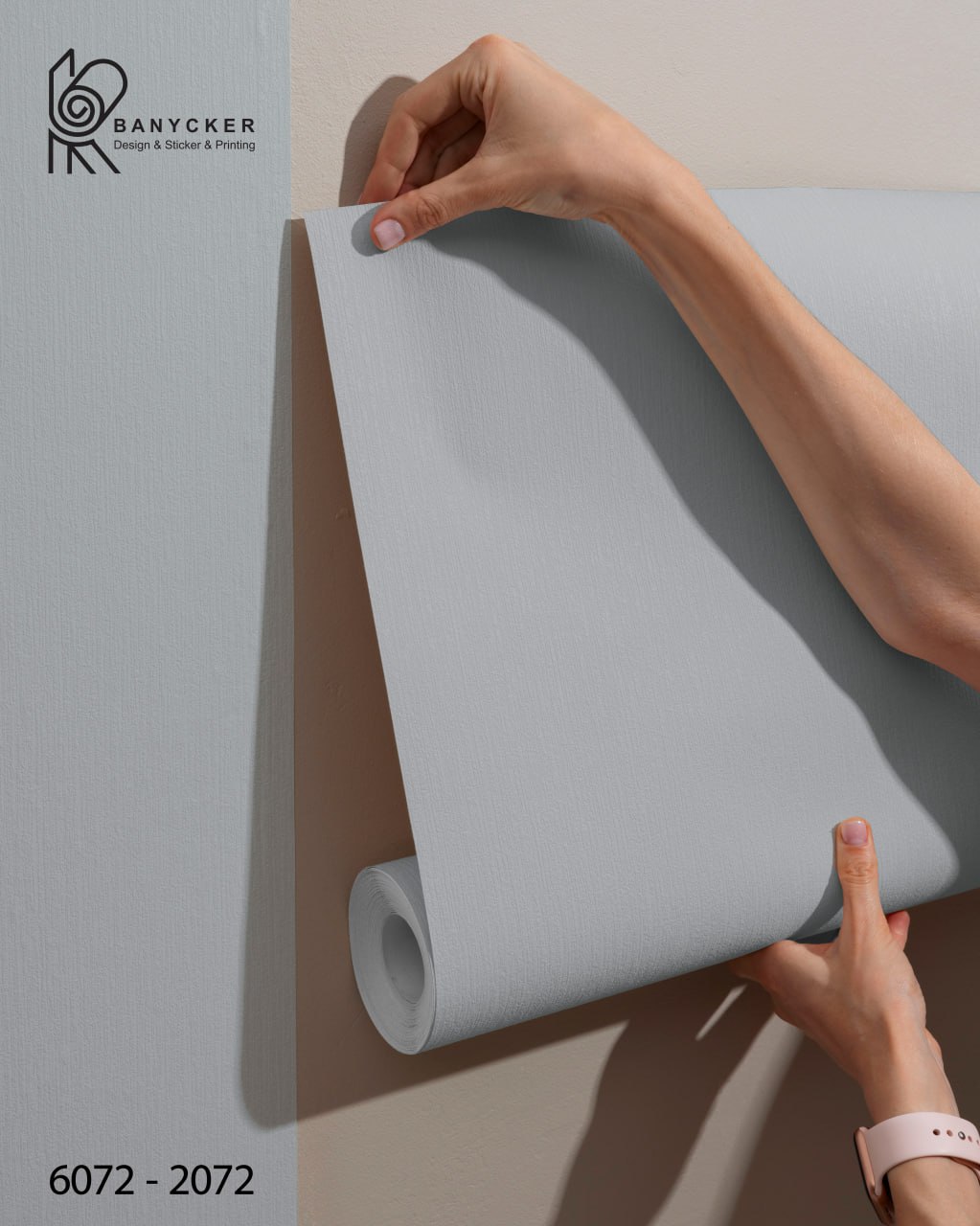 برچسب روزرنگ مات خاکستری کد 2072 عرض 60