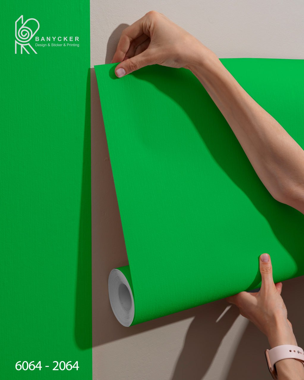 برچسب روزرنگ مات سبز کد 2064 عرض 60
