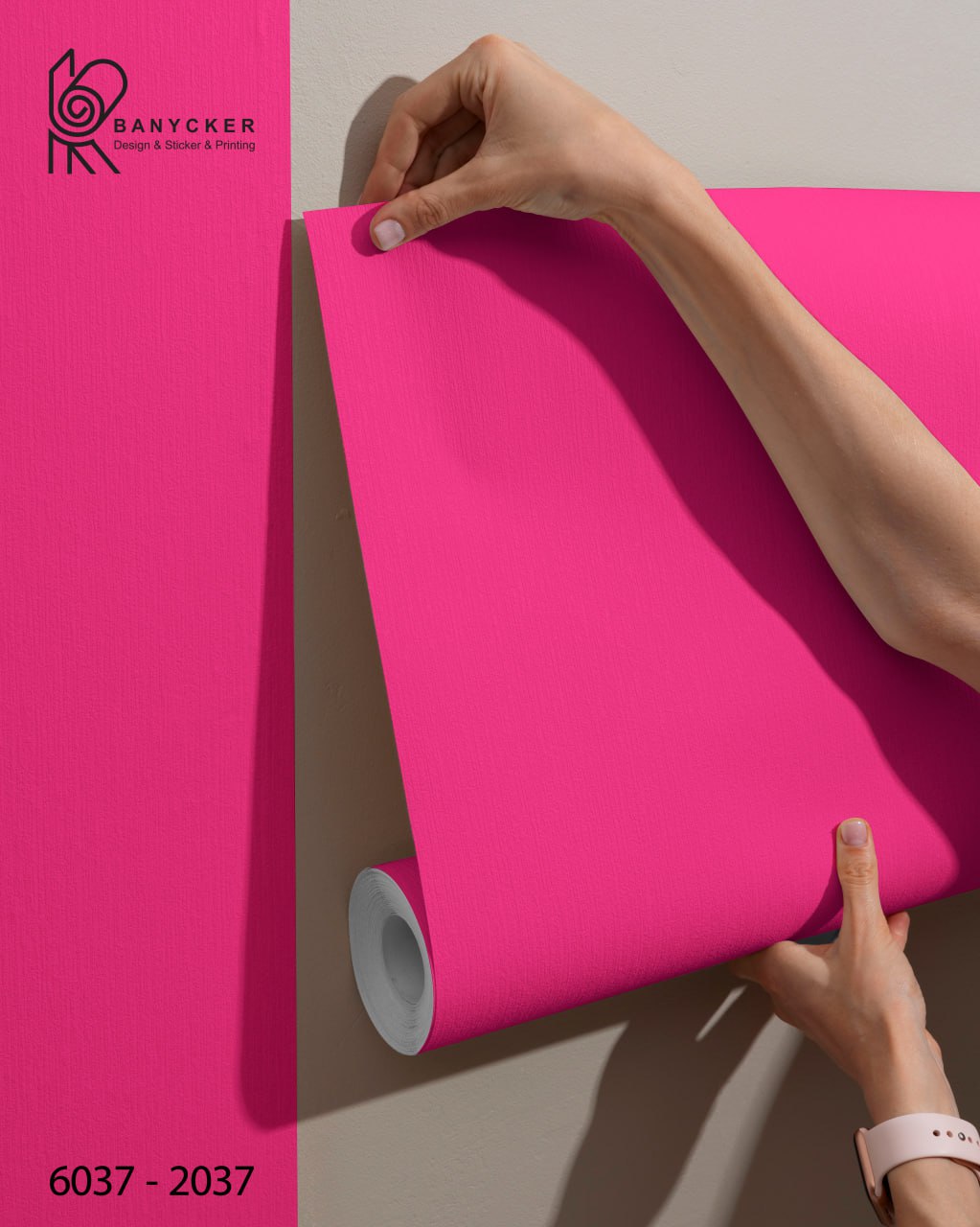 برچسب روزرنگ مات سرخابی کد 2037 عرض 60