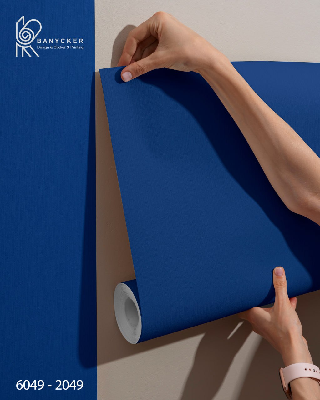 برچسب روزرنگ براق سرمه ای کد 6049 عرض 60