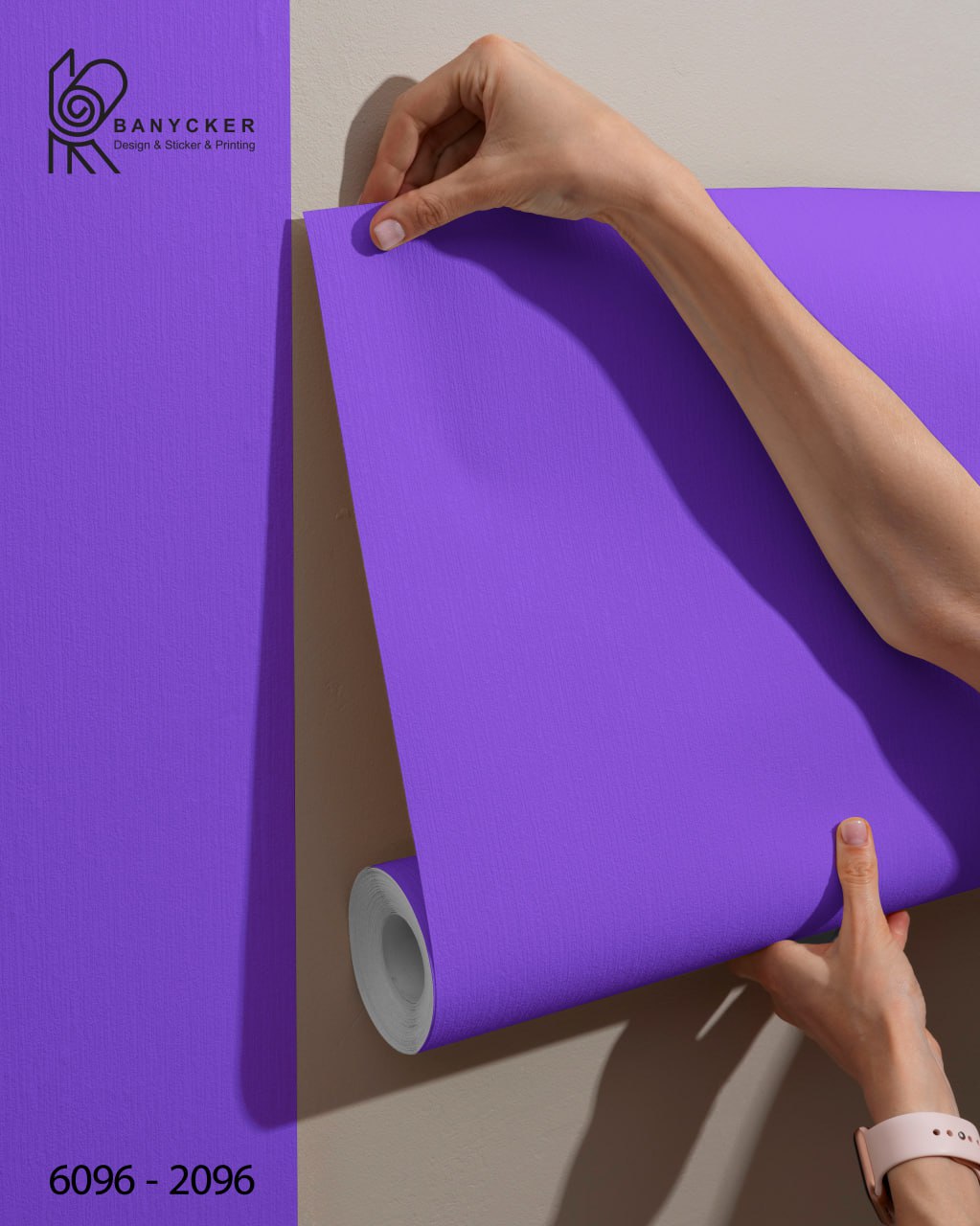 برچسب روزرنگ براق بنفش کد 6096 عرض 60