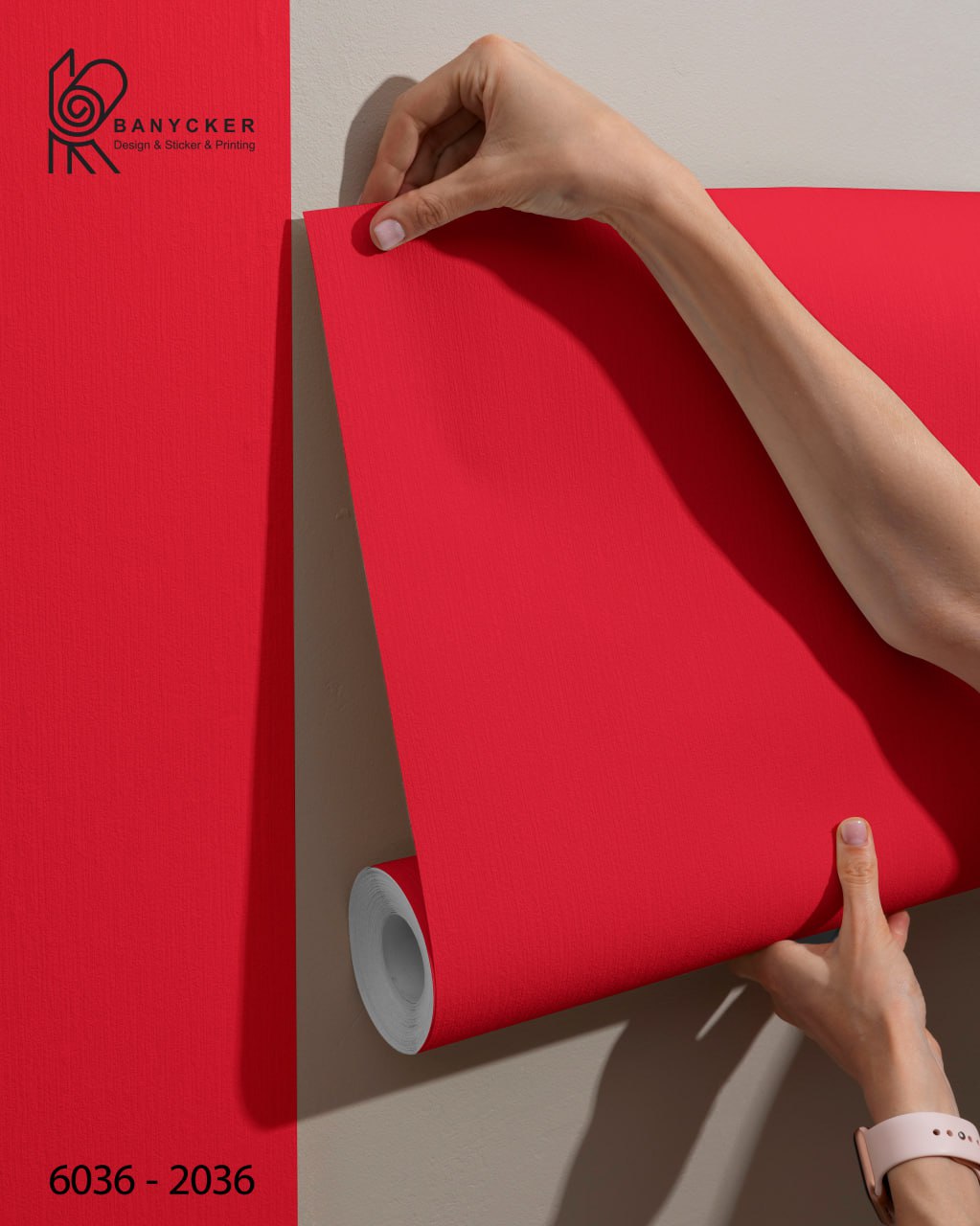 برچسب روزرنگ براق قرمز کد 6036 عرض 60