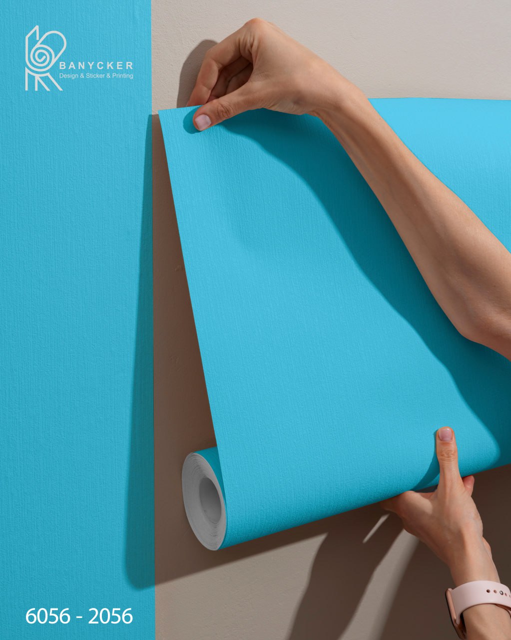 برچسب روزرنگ براق فیروزه ای کد 6056 عرض 60