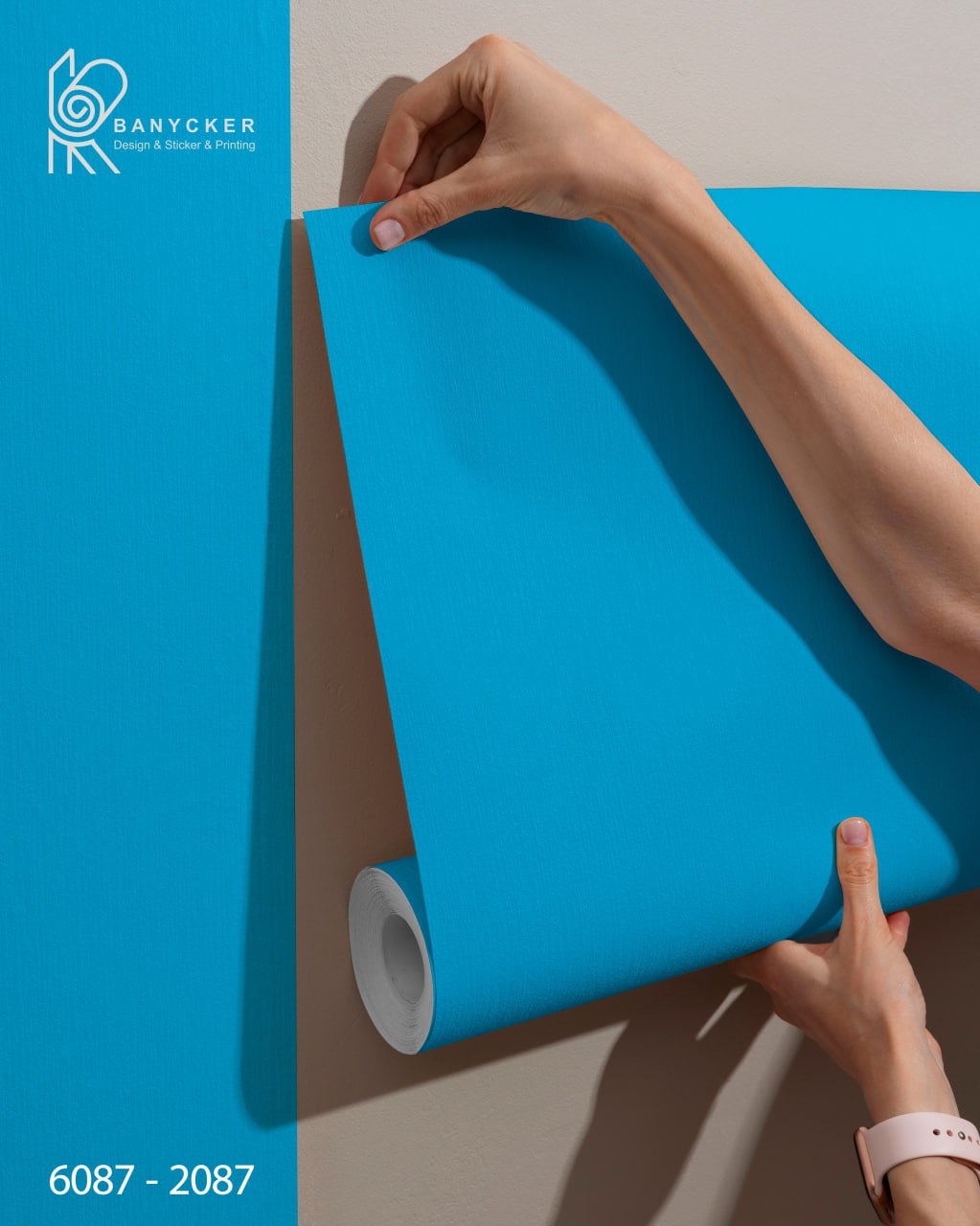 برچسب روزرنگ براق لاجوردی کد 6087 عرض 60