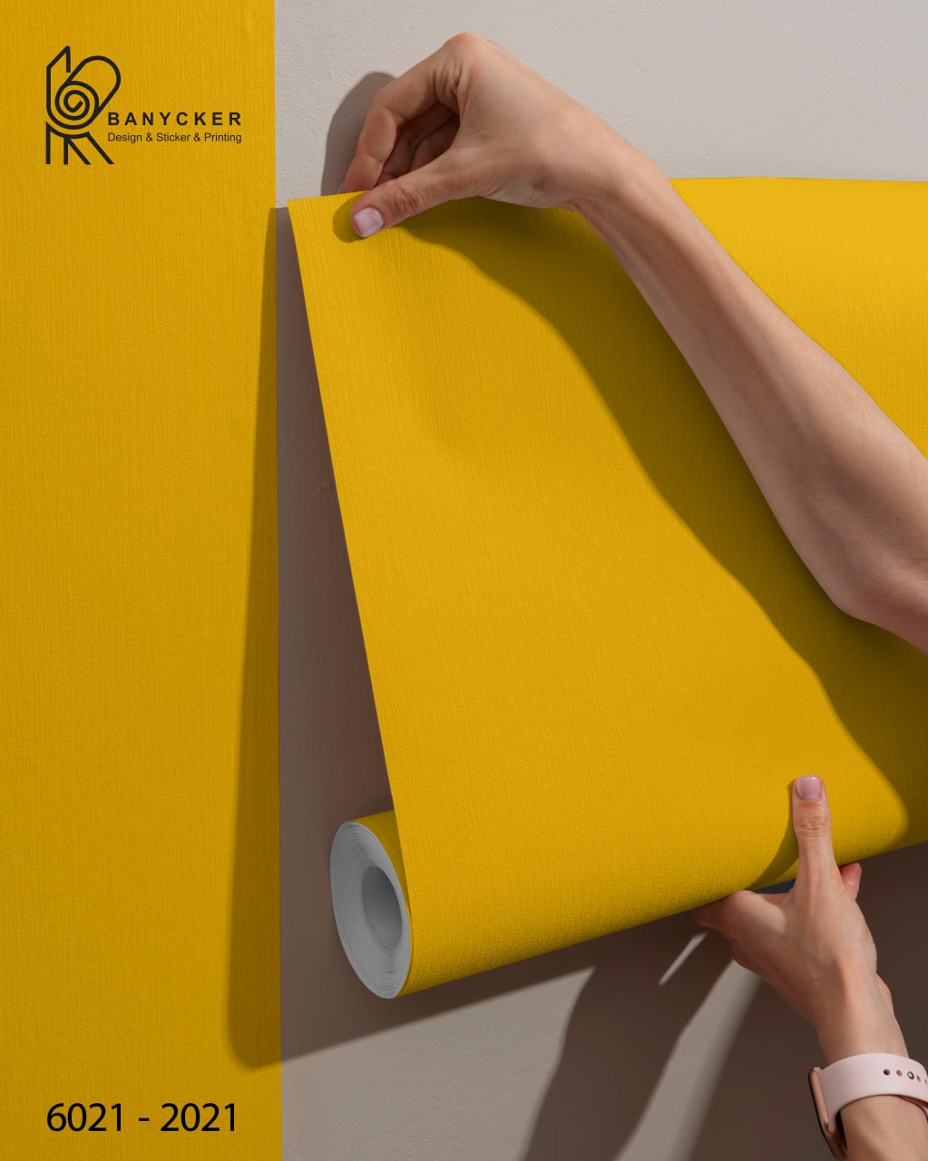 برچسب روزرنگ براق زرد کد 6021 عرض 60