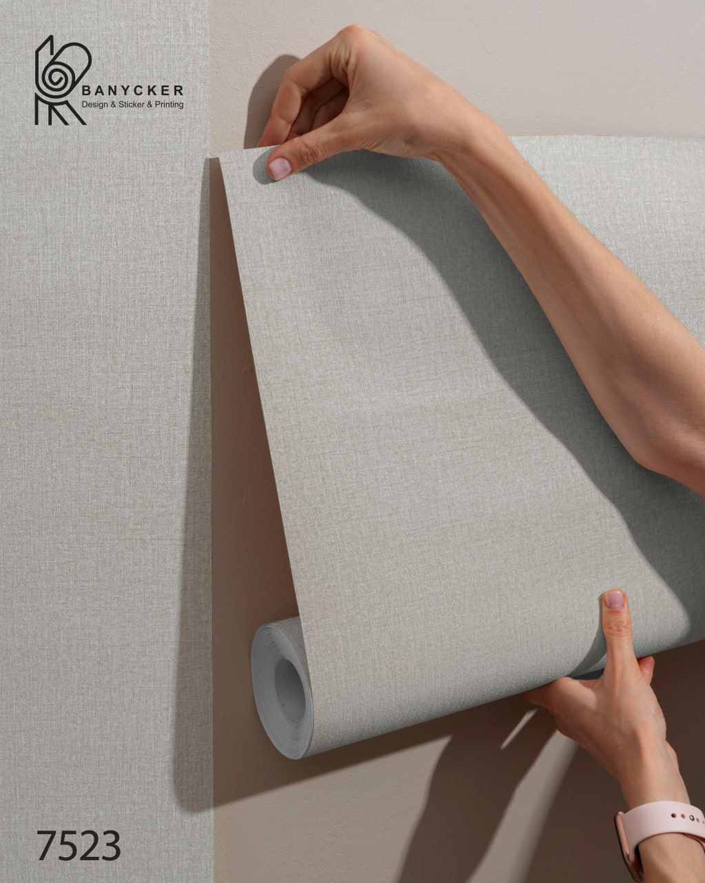 برچسب کابینت طرح کتان کد 7523 عرض 60