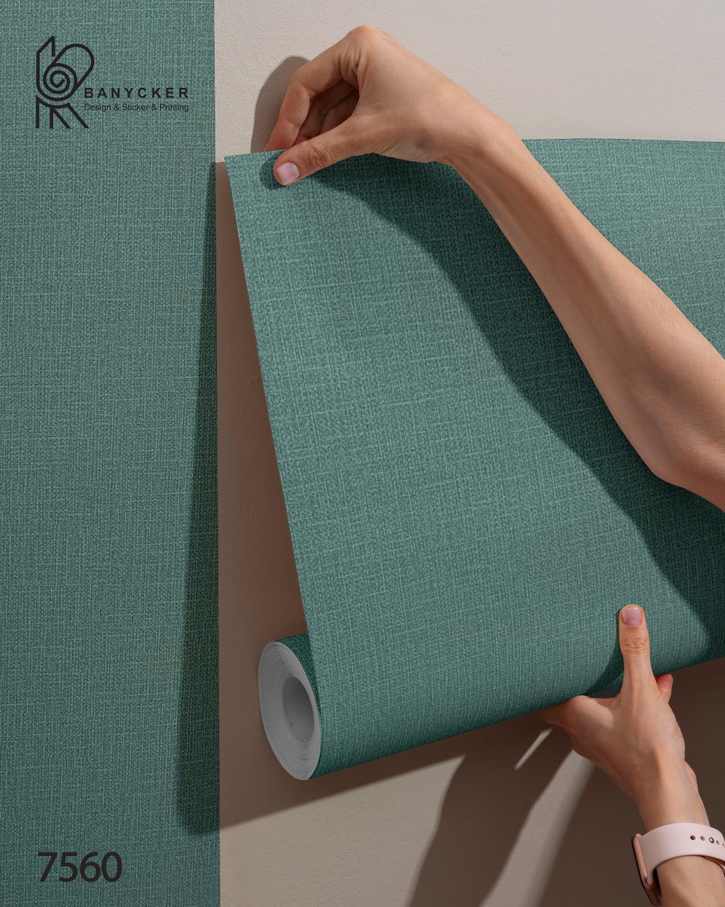 برچسب کابینت طرح کتان کد 7560 عرض 60