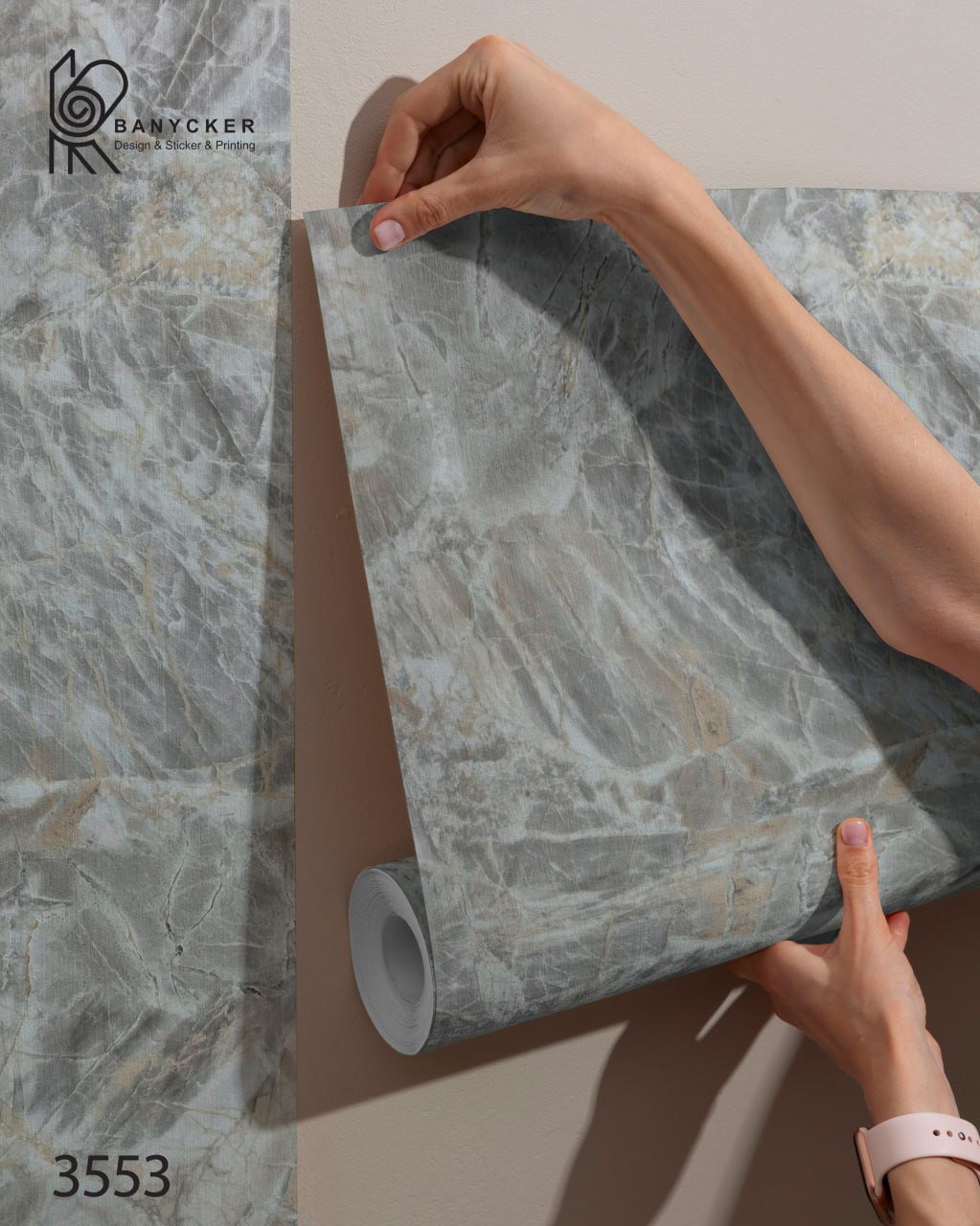 برچسب کابینت طرح سنگ کد 3553 عرض 60