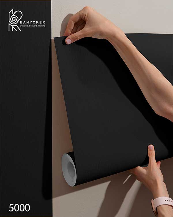 برچسب کابینت طرح چرم نقطه ای کد 5000 رنگ مشکی