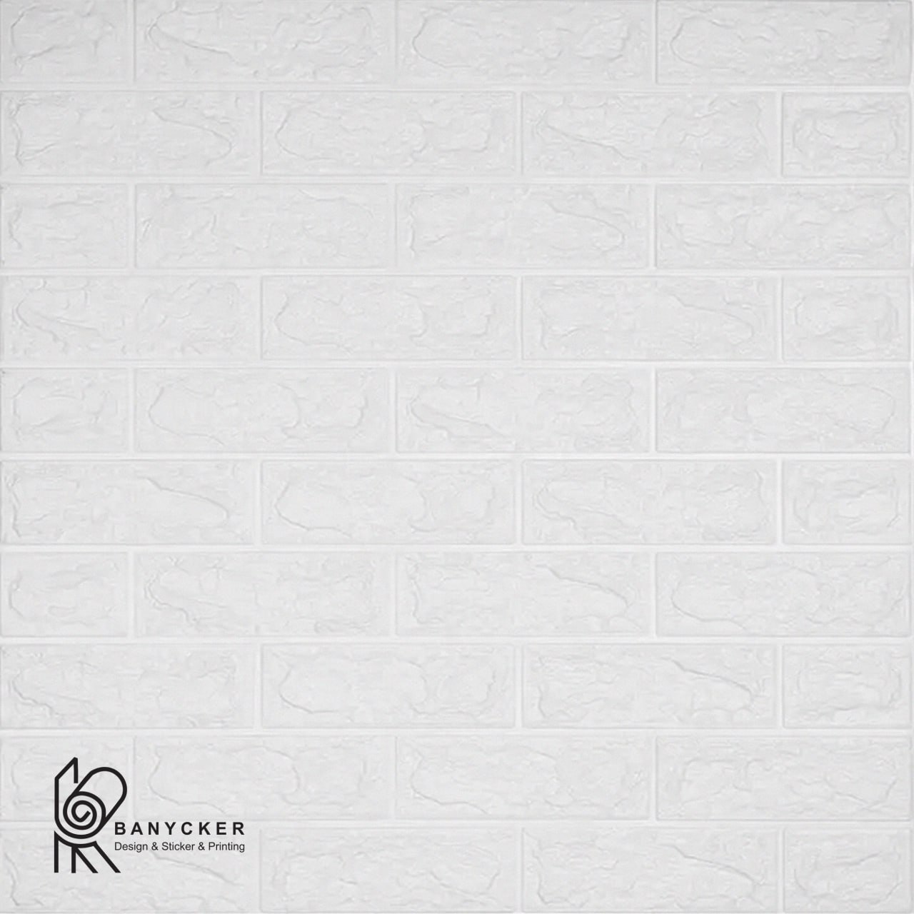 برچسب دیواری فومی طرح آجر کلاسیک رنگ سفید مات کد C010