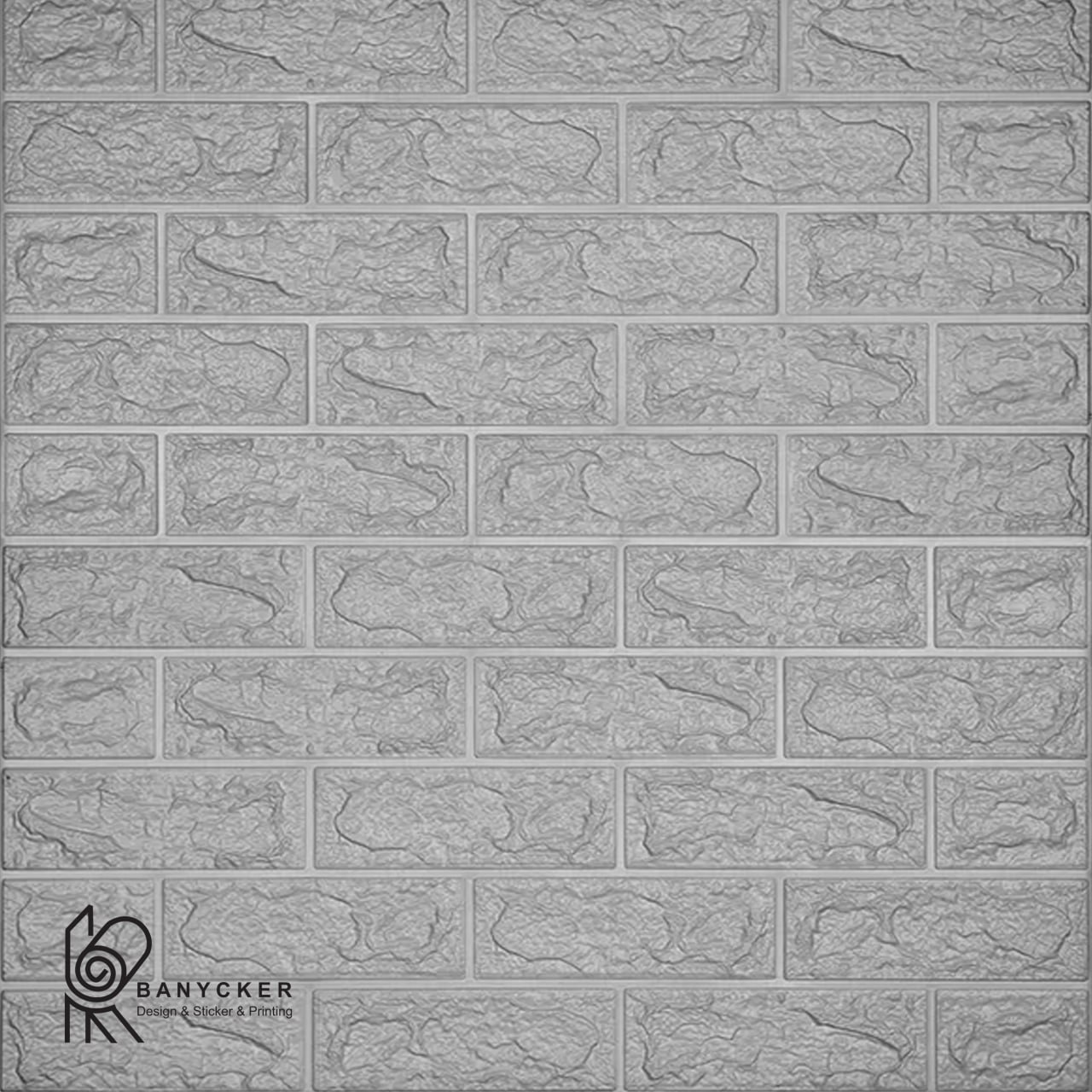 برچسب دیواری فومی طرح آجر کلاسیک رنگ نقره ای کد C017