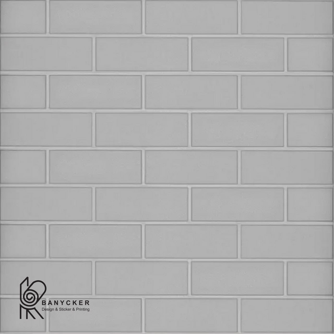 برچسب دیواری فومی طرح آجر تخت رنگ نقره ای کد F017