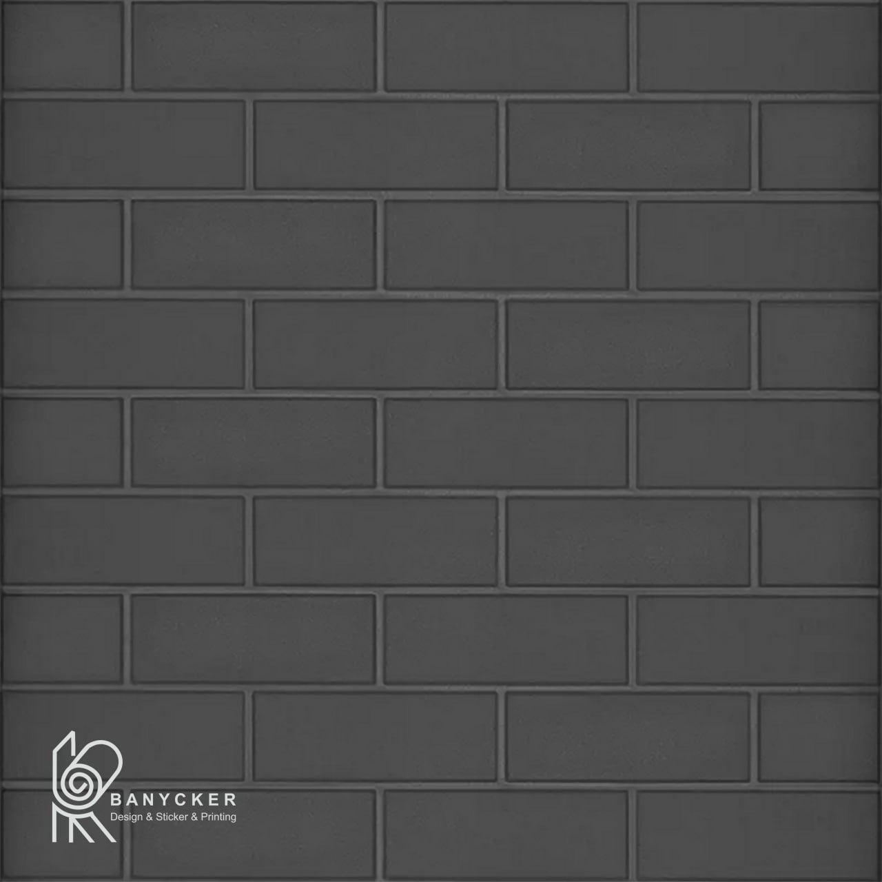 برچسب دیواری فومی طرح آجر تخت رنگ مشکی کد F020