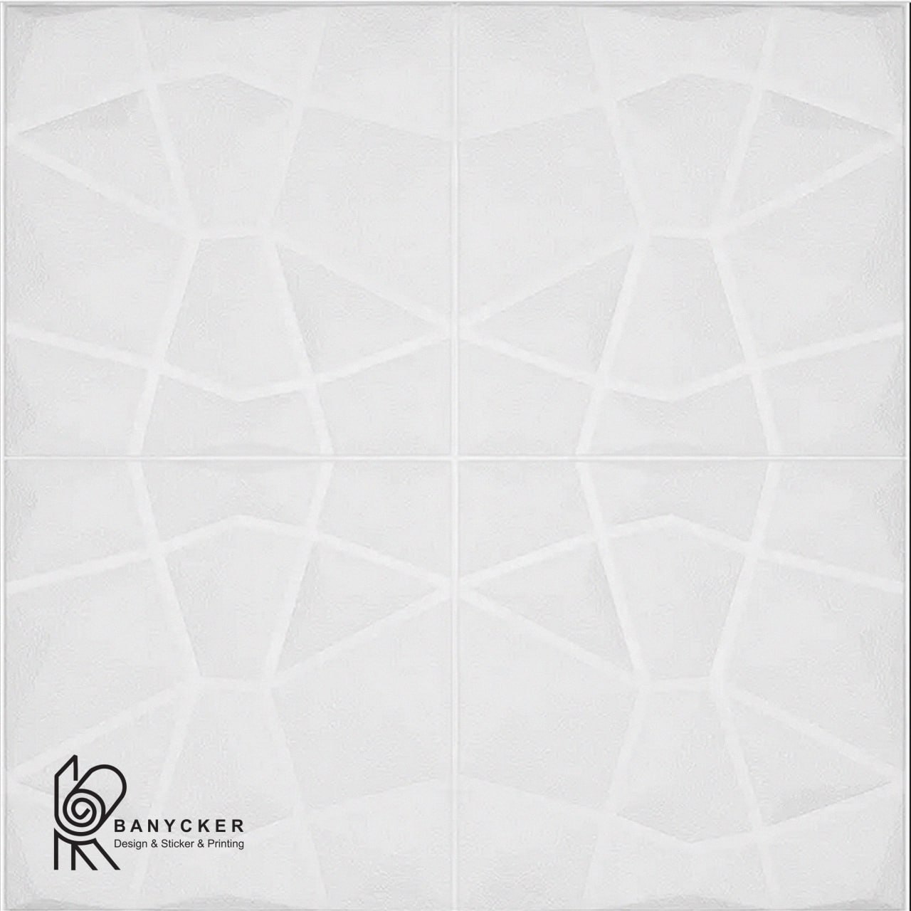 برچسب دیواری فومی طرح کریستال رنگ سفید کد Cr010