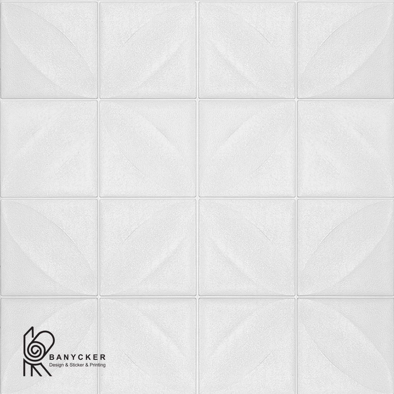 برچسب دیواری فومی طرح چهار پر رنگ سفید کد FF010