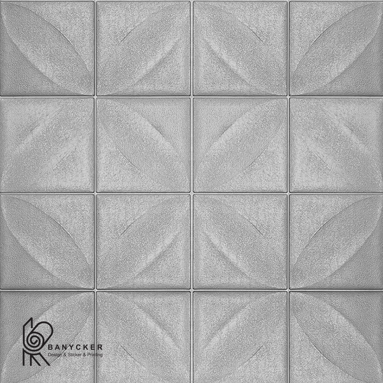 برچسب دیواری فومی طرح چهار پر رنگ نقره ای کد FF017