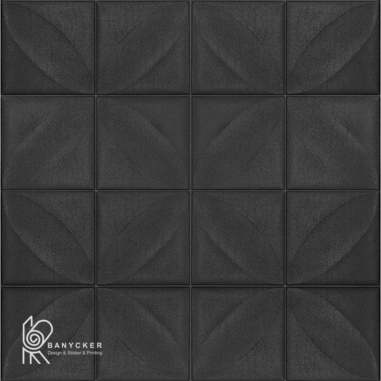 برچسب دیواری فومی طرح چهار پر رنگ مشکی کد FF020