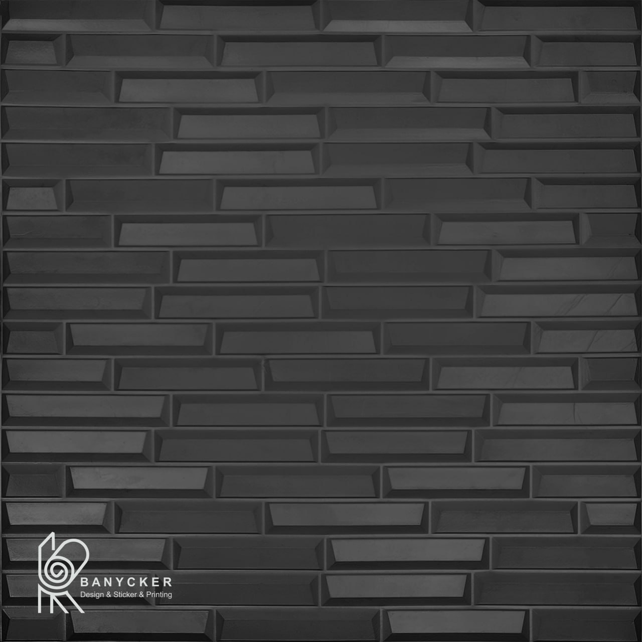 برچسب دیواری فومی طرح شمس رنگ مشکی کد P020