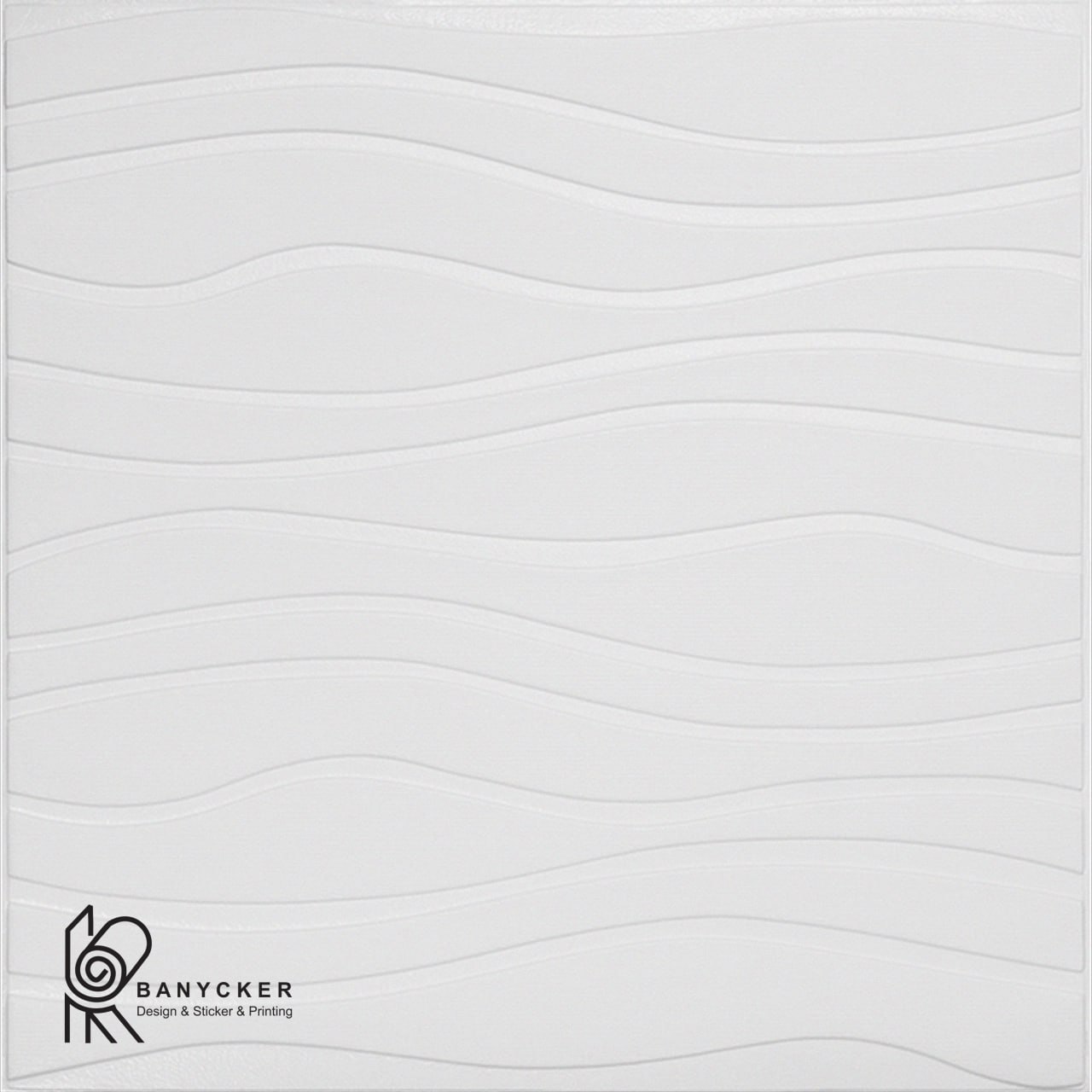 برچسب دیواری فومی طرح موج رنگ سفید کد W010